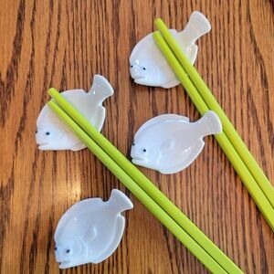Joyce Chen Chopstick Rests ~ Porcelain ~ Fish ~ Versatile ~ Knife or Spoon Rest